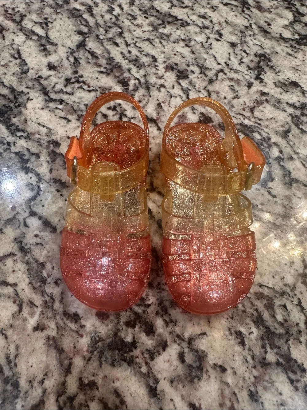 Oshkosh Kids Glitter Jelly Sandals - Orange/Gold/Pink
